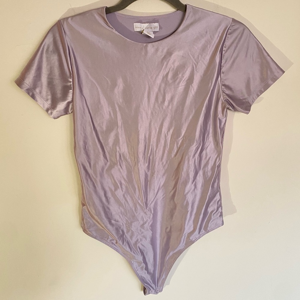 Lilac Lined Short Sleeve Bodysuit